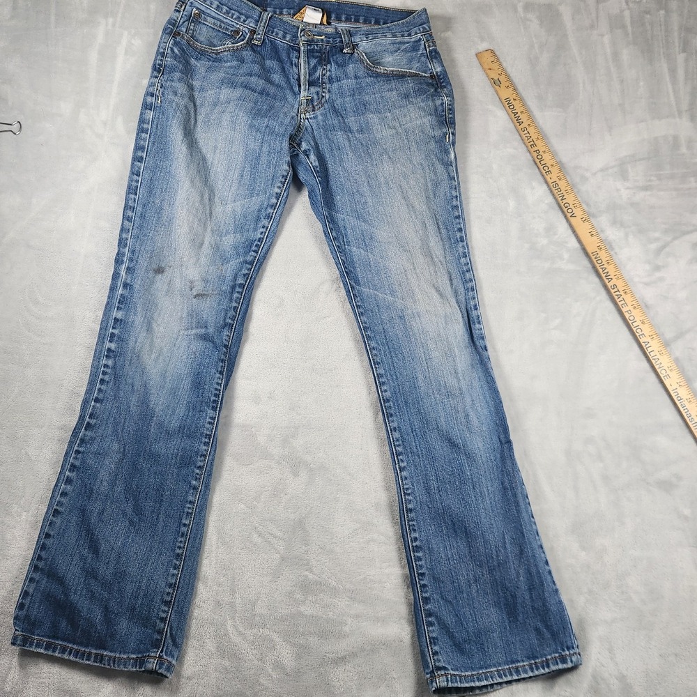 Lucky Brand Lil Maggie Flare Jeans Womens 30x32 Low Rise Blue Denim Button Fly